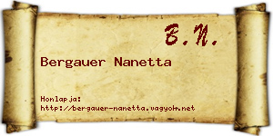 Bergauer Nanetta névjegykártya